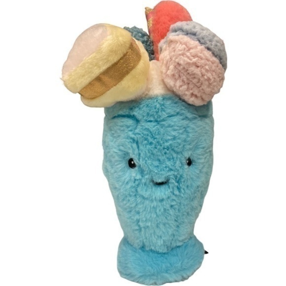 Plush Ice Cream Tasties Sweet Friends Milkshake F.A.O Schwarz Blue Face Stuffed